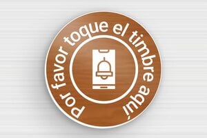 Placas de Timbre Adhesivas - Placa 'Por favor toque el timbre antes de entrar' - undefined - poirier-blanc - glue - es-placa-autoadhesiva-para-timbre-002-1-1747880104526