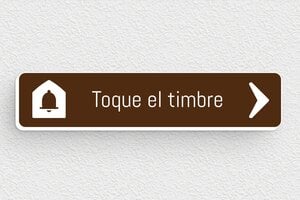 Placas de Timbre de PVC - Placa 'Por favor toque el timbre y luego entre' - undefined - brun-blanc - glue - es-placa-campana-plastico-001-1-1747879961497