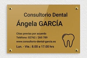 Placas para Médicos - Plexiglás - undefined - or-fonce-noir - screws-caps - es-placa-consultorio-dental-003-1-1747881798835