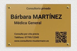 Placas Profesionales - Plexiglás - undefined - or-fonce-noir - screws-caps - es-placa-consultorio-medico-002-2-1747881766875
