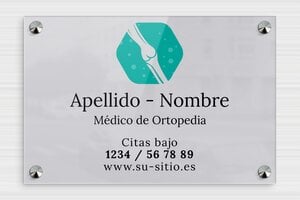 Placas para Médicos - Plexiglás - undefined - miroir-argent-noir - screws-caps - es-placa-consultorio-medico-003-2-1747881810132