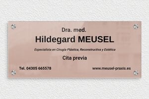 Placas para Médicos - Plexiglás - undefined - miroir-rose-noir - screws-caps - es-placa-consultorio-medico-003-4-1747881831842
