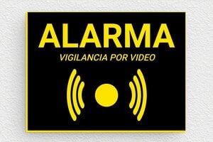 Carteles "Zona Videovigilada" - Placa de alarma bajo vigilancia por video - undefined - noir-jaune - glue - es-placa-de-alarma-005-1-1747823001451