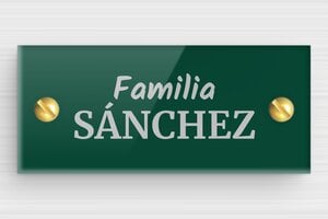 Placas de Timbre de Metacrilato - Plexiglás - undefined - vert-argent - screws - es-placa-de-buzon-plexiglas-004-2-1747897560176