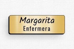 Placas Identificativas para Farmacia - Insignia PVC - Alfiler - undefined - or-brosse-noir - badge - es-placa-de-nombre-002-2-1747824006718