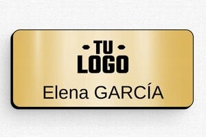 Placas Identificativas - Insignia PVC - Alfiler - undefined - or-brosse-noir - badge - es-placa-de-nombre-006-3-1747823974881