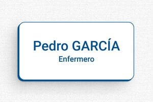 Placas Identificativas para Farmacia - Insignia PVC - Alfiler - undefined - blanc-bleu - badge - es-placa-de-nombre-009-3-1747823999055