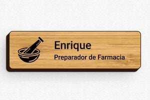 Placas Identificativas para Farmacia - Insignia Madera - Alfiler - undefined - bambou - badge - es-placa-de-nombre-010-4-1747824019454