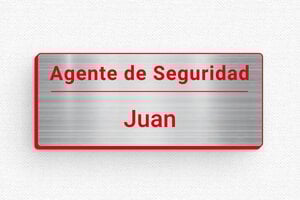 Placas de Acero Inoxidable - Insignia PVC - Imán - undefined - acier-rouge - badge - es-placa-de-nombre-011-4-1747824072639