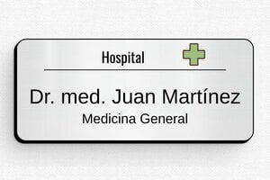 Placas Identificativas para Farmacia - Insignia PVC - Imán - undefined - gris-brosse-noir - badge - es-placa-de-nombre-024-3-1747823988034
