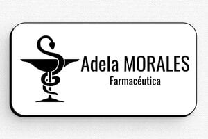 Placas Identificativas para Farmacia - Insignia PVC - Imán - undefined - blanc-noir - badge - es-placa-de-nombre-029-3-1747900023554