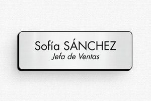 Placas Identificativas - Insignia PVC - Alfiler - undefined - gris-brosse-noir - badge - es-placa-de-nombre-043-3-1747900081265
