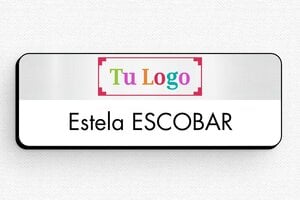 Placas Identificativas - Insignia PVC - Imán - undefined - gris-brosse-noir - badge - es-placa-de-nombre-048-3-1747901053261