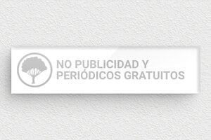 Placas de Timbre de Metacrilato - Placa 'No Publicidad, No Folletos' - undefined - blanc-argent - glue - es-placa-de-plexiglas-para-buzon-005-5-1747897596775