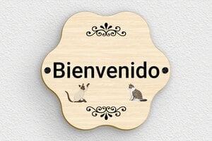 Placas para Puerta de Entrada - Placa de bienvenida ovalada - undefined - erable - screws-caps - es-placa-de-puerta-bienvenida-004-2-1747823200915