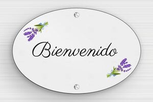 Placas para Puerta de Entrada - Placa ovalada para puerta 'Bienvenido' - undefined - gris-noir - screws - es-placa-de-puerta-bienvenido-003-2-1747823127804