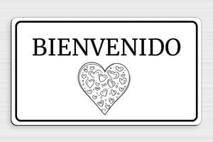 Placas para Puerta de Entrada - Placa de PVC para puerta 'Bienvenido' - undefined - blanc-noir - glue - es-placa-de-puerta-bienvenido-006-1-1747823157193