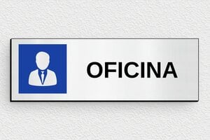 Placas para Puerta de Oficina - Placa de puerta de oficina de PVC - undefined - gris-brosse-noir - glue - es-placa-de-puerta-de-oficina-013-2-1747819575544