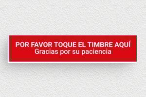 Placas de Timbre - Placa 'Toque el timbre aquí' - undefined - rouge-blanc - glue - es-placa-de-timbre-001-4-1747821615864