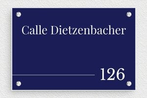 Placas con Dirección para Casa - PVC - undefined - bleu-marine-blanc - screws - es-placa-direccion-casa-004-1-1747822028366