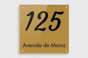 Placas con Dirección para Casa - Plexiglás - undefined - or-fonce-noir - screws - es-placa-direccion-casa-007-1-1747822022897