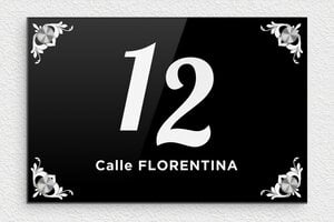 Placas con Dirección para Casa - Plexiglás - undefined - noir-blanc - screws-caps - es-placa-direccion-casa-013-1-1747822078781
