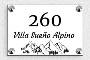Placas con Dirección para Casa - PVC - undefined - blanc-noir - screws-caps - es-placa-direccion-casa-020-1-1747822037832