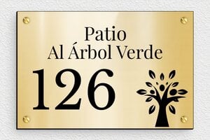 Placas con Dirección para Casa - PVC - undefined - or-brillant-noir - screws - es-placa-direccion-casa-021-1-1747822099857