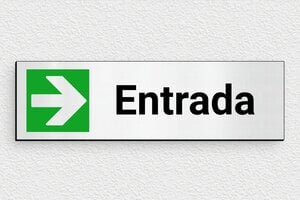 Placas para Puerta de Oficina - Placa 'Entrada a la derecha' - undefined - gris-brosse-noir - glue - es-placa-entrada-007-1-1747821224705