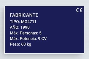 Marcadores de Cables Industriales - PVC - undefined - bleu-marine-blanc - glue - es-placa-fabricante-barco-001-3-1747819350756