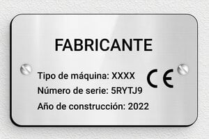 Placas de Identificación Industrial - PVC - undefined - gris-brillant-noir - screws - es-placa-fabricante-industria-003-0-1747818543551