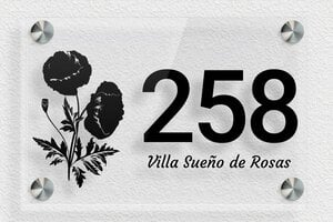 Placas de Metacrilato para Puerta  - Plexiglás transparente - undefined - transparent - screws-spacer - es-placa-numero-casa-008-0-1747822129000