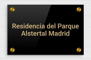 Placas de Metacrilato para Puerta  - Plexiglás - undefined - noir-or - screws-caps - es-placa-puerta-casa-plexi-002-3-1747898527598