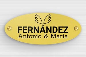 Placas Grabadas Personalizadas - Plexiglás - undefined - or-clair-noir - screws - es-placa-puerta-casa-plexi-007-3-1747900300591