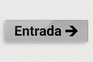 Placas para Puerta de Oficina - Placa 'Entrada a la derecha' - undefined - gris-noir - glue - es-placa-puerta-entrada-009-1-1747821195127