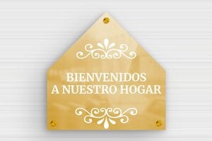 Placas de Latón para Puerta  - Placa de madera 'Bienvenidos a nuestro hogar' para la puerta - undefined - poli - screws-spacer - es-placa-puerta-laton-003-1-1747898475233