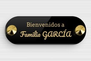 Placas de Metacrilato para Buzón - Plexiglás - undefined - noir-or - screws-caps - es-placa-puerta-plexi-casa-008-3-1747900305903