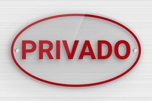 Placas de Metacrilato Transparente para Puerta  - Placa ovalada 'Propiedad Privada' - undefined - transparent - screws - es-placa-puerta-plexi-trans-003-4-1747898807502