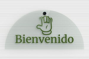 Placas de Metacrilato Transparente para Puerta  - Placa de PVC para puerta 'Bienvenido' - undefined - vert - screws-caps - es-placa-puerta-plexi-trans-004-4-1747898844113