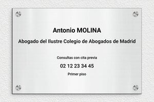 Placas para Despachos de Abogados - PVC - undefined - gris-brosse-noir - screws-caps - es-plastico-023-1-1748857657591