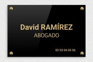 Placas para Despachos de Abogados - Plexiglás - undefined - noir-or - screws-caps - es-ppro-abogado-002-0-1748857573622