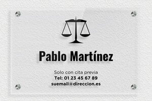 Placas para Despachos de Abogados - Plexiglás transparente - undefined - transparent - screws-spacer - es-ppro-abogado-003-4-1748857533122