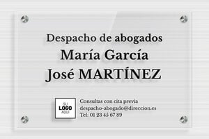 Placas para Despachos de Abogados - Plexiglás transparente - undefined - transparent - screws-spacer - es-ppro-abogado-008-4-1748857582858