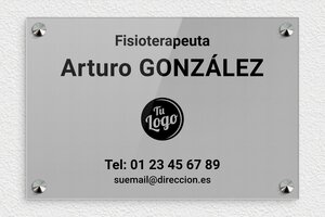 Placas para Fisioterapeutas - Plexiglás grabado - undefined - gris-noir - screws-caps - es-ppro-fisioterapeuta-001-4-1748858036239