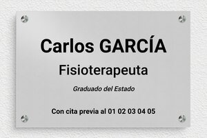 Placas para Fisioterapeutas - Aluminio impreso - undefined - anodise-noir - screws-spacer - es-ppro-fisioterapeuta-002-5-1748857902146