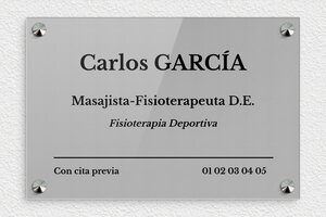 Placas para Fisioterapeutas - Plexiglás grabado - undefined - gris-noir - screws-caps - es-ppro-fisioterapeuta-005-0-1748858005447