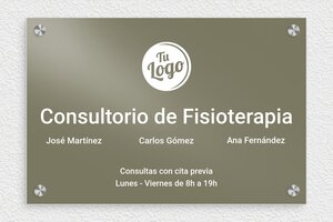 Placas para Fisioterapeutas - Aluminio impreso - undefined - taupe-blanc - screws-caps - es-ppro-masajista-kine-002-2-1748858013248