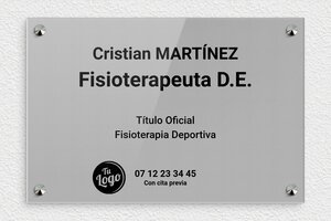 Placas para Fisioterapeutas - Plexiglás grabado - undefined - gris-noir - screws-caps - es-ppro-masajistakine-002-1-1748857881365