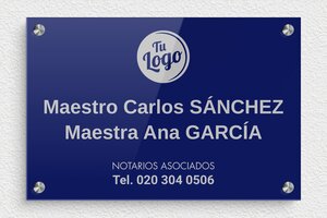 Placas para Notarios - Plexiglás - undefined - bleu-argent - screws-spacer - es-ppro-notario-001-0-1748857828710