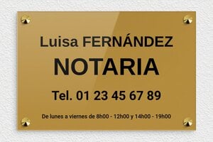 Placas para Notarios - Plexiglás - undefined - or-fonce-noir - screws-caps - es-ppro-notario-005-1-1748857771545